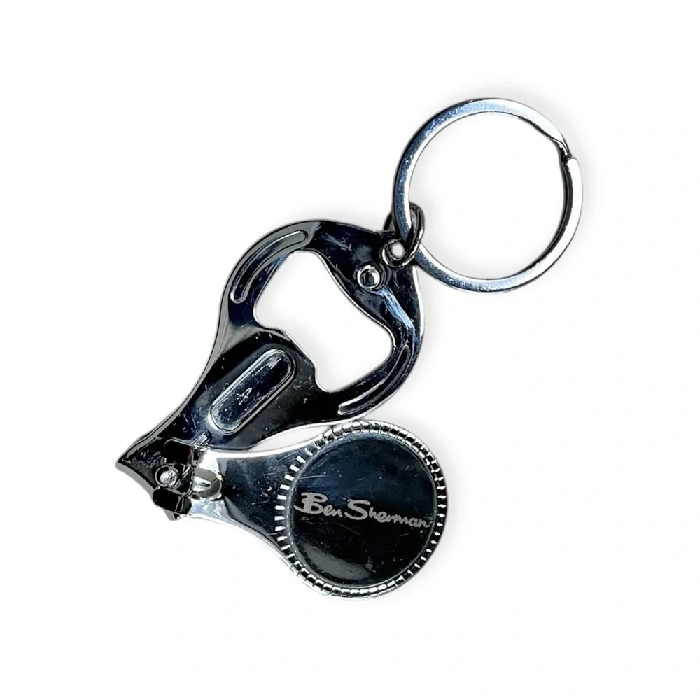 Ben Sherman Multi-function Silver Keychain Bottle Opener Nail Clippers